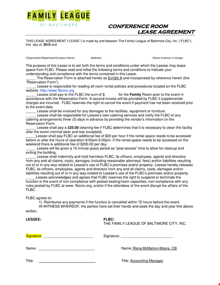 conference room lease agreement - event lease: secure a spacious venue for your event template