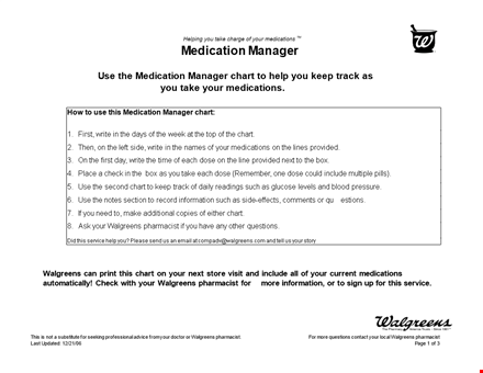 manage medications effortlessly with medication manager - walgreens template