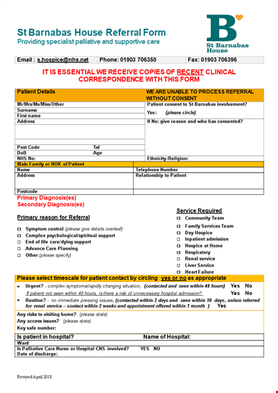 download our referral form template for hospitals - please, patient, within template