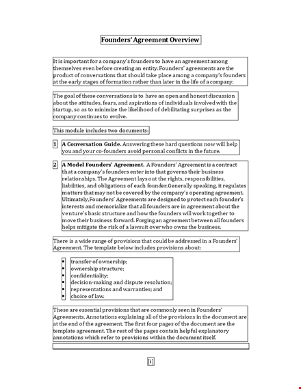 founders agreement template | create a solid legal partnership template