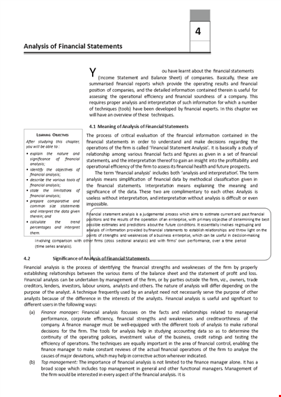 horizontal financial statement analysis example template