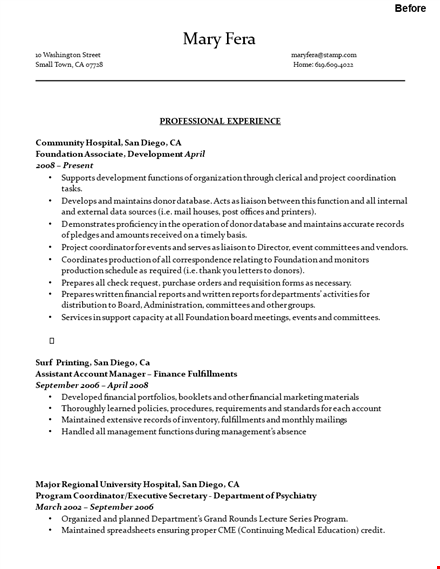 sample professional resume for administrative assistant template