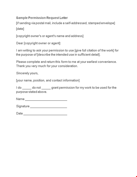 formal permission request letter template