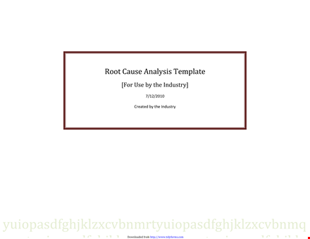 efficient root cause analysis template - identify causes with ease template