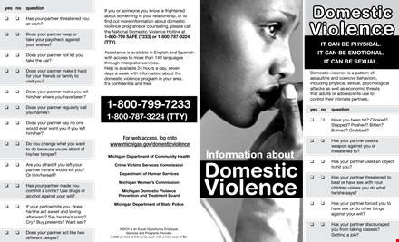 domestic violence program brochure template