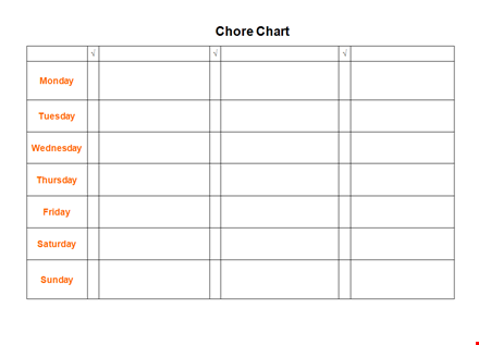 free printable chore chart template for kids | monday-friday schedule template