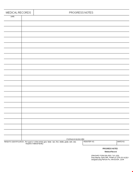 medical progress notes template template