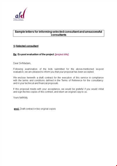 contract bid rejection letter template