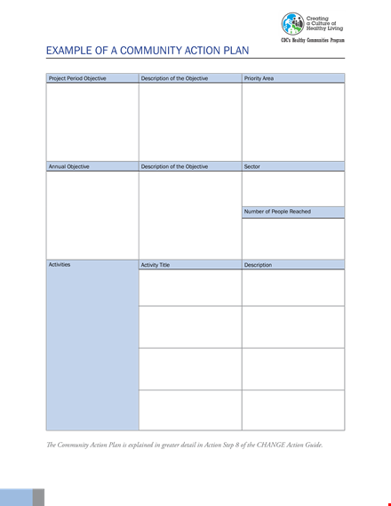 community project action plan template