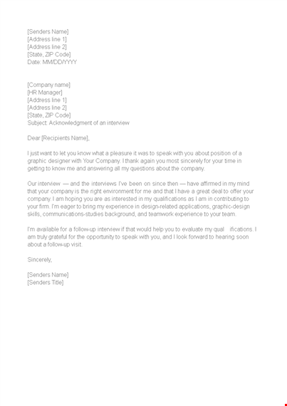 job interview acknowledgement letter template template