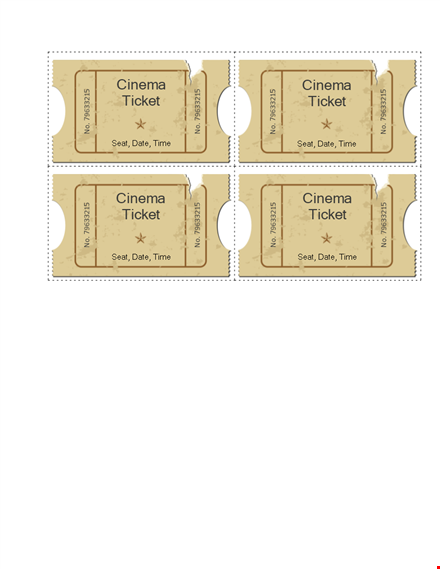 customizable movie ticket templates - design & print template