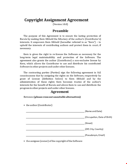 software copyright assignment agreement