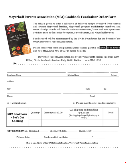 final cookbook order form - parents association | meyerhoff template