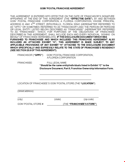 franchise agreement template - create a legal and binding franchise agreement template