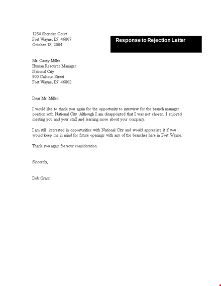 rejection tender letter template template