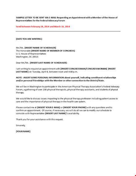 house sample appointment request letter template