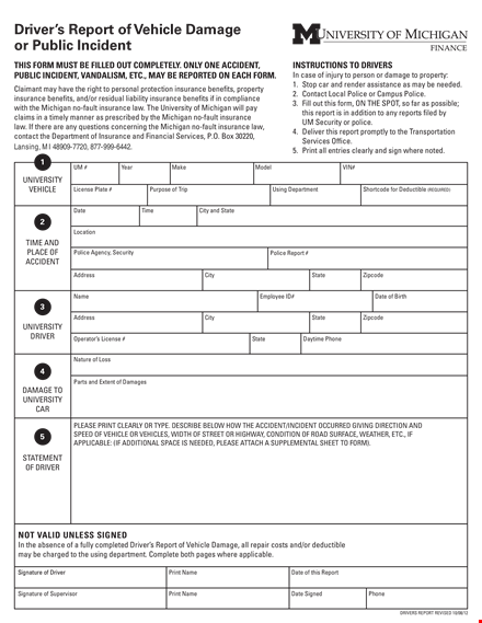 vehicle damage template