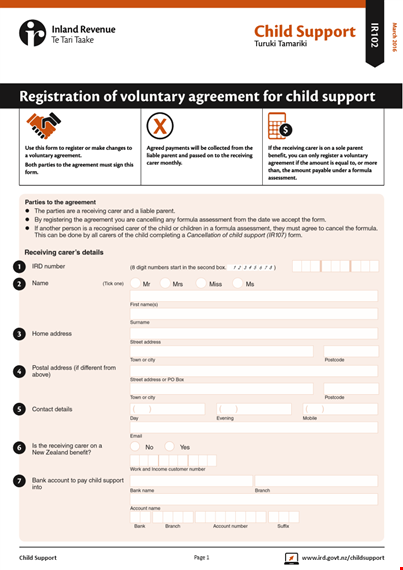 child support agreement template - effective guidelines for managing support payments template