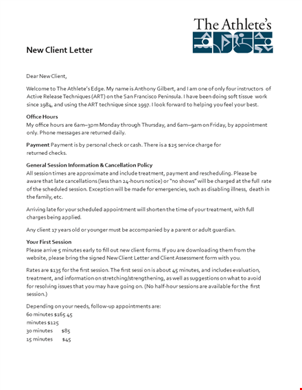 new client letter template for effective session minutes and treatment template