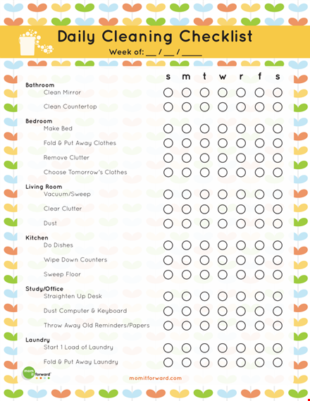 complete house cleaning checklist - efficient & thorough template