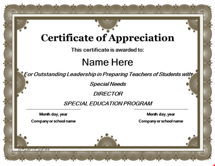 certificate of appreciation template - customize with your text template