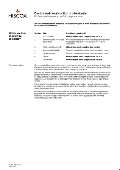 construction proposal template - create your winning bid | insurance, details & sections included template