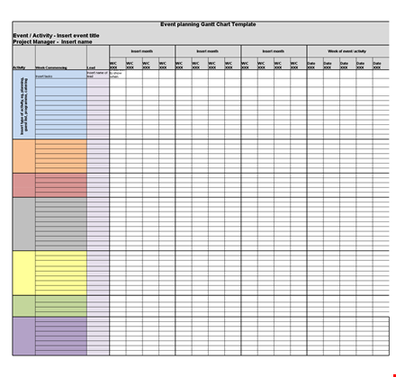 event gantt chart excel template template