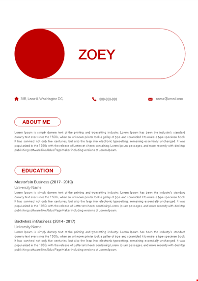 internship resume template