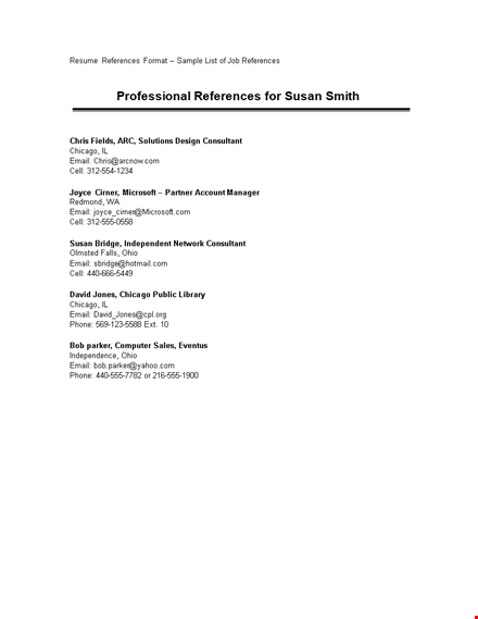 resume references format example: email references in chicago template