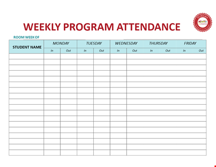 daycare attendance sign in sheet template template