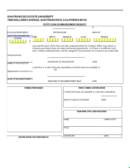 department petty cash log - keep track of available funds template