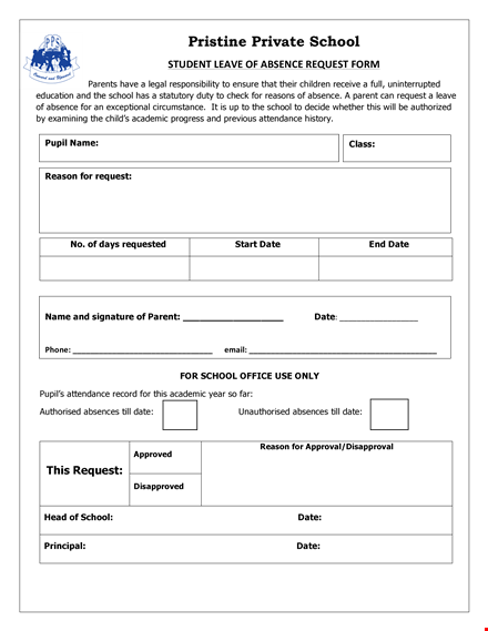 request school leave | da form for absence request template