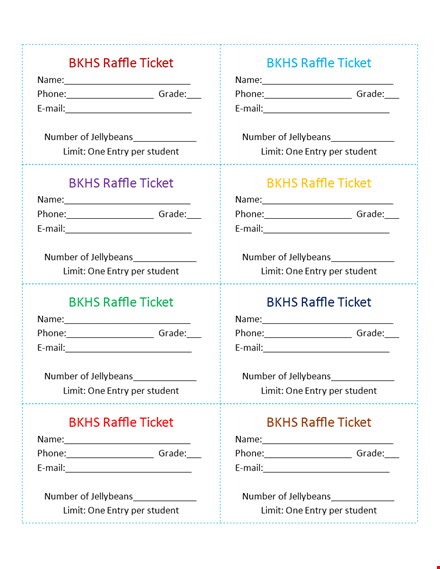 custom raffle ticket templates - perfect for phone and paper raffles template