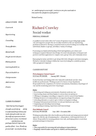 social work resume format template