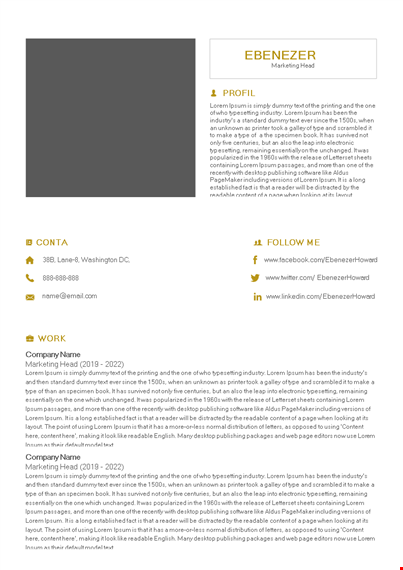 simple resume template template