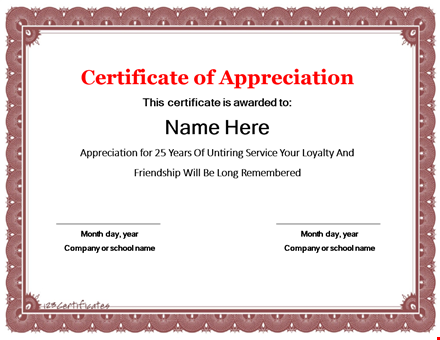 certificate of appreciation template - customize and download now template