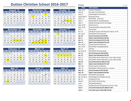 yearly event template