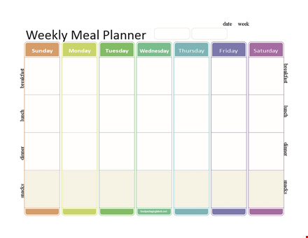 printable weekly meal planner template template