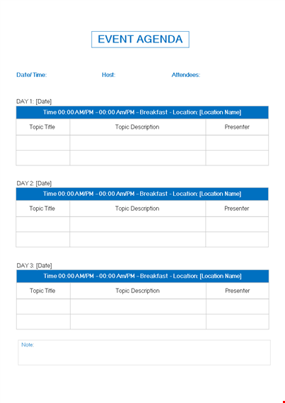 event planning agenda - streamline your event management process template