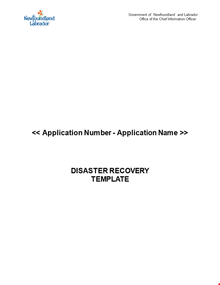 effective disaster recovery plan template: checklist, services, and application/system recovery template