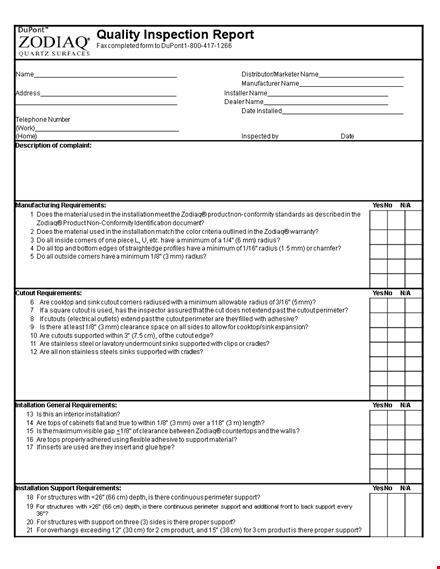 quality inspection template