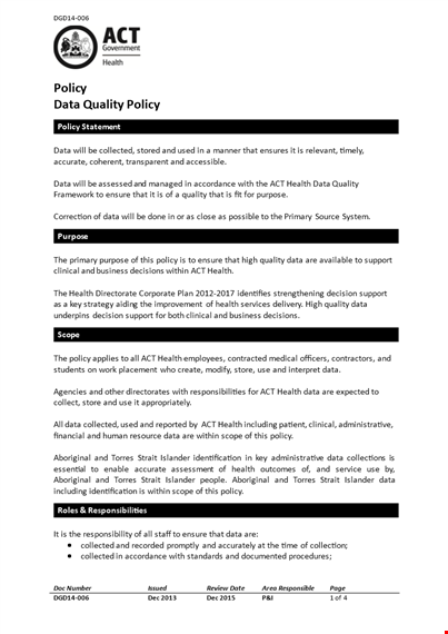 Data Quality Policy