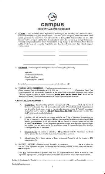 simple residential lease application template