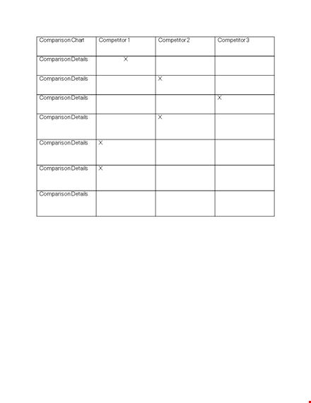 comparison chart template: easily compare details and competitors template