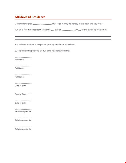 get proof of residency & relationship: template for birth certificates template