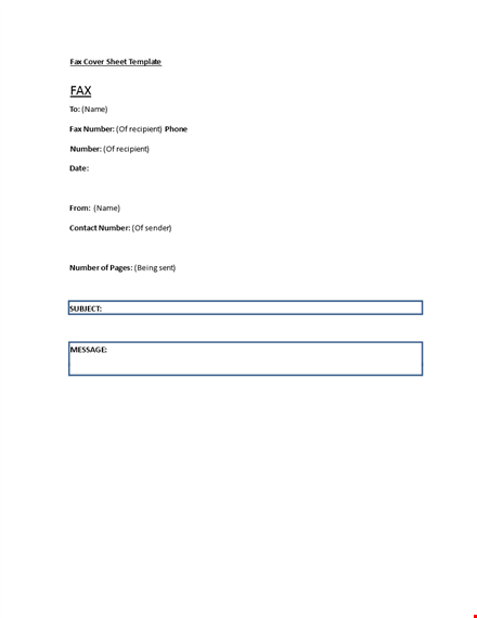 customizable fax cover sheet template template