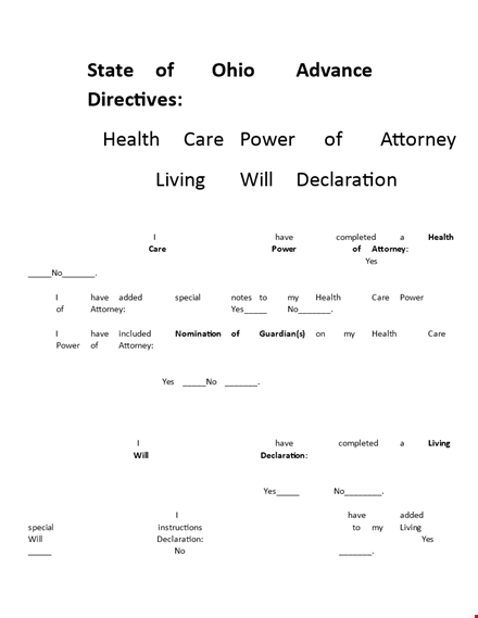 health care power of attorney form template