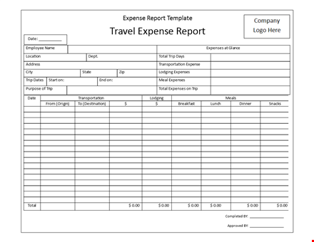 free expense report template - easily track your expenses template