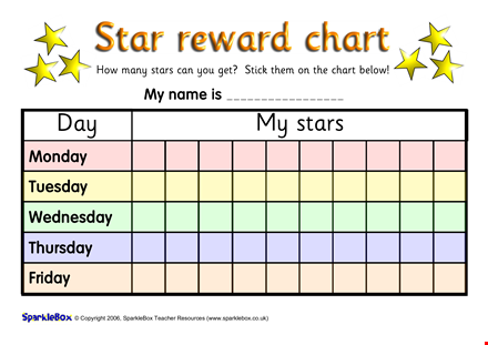 reward chart for kids | track progress with sparkly stars | free printables template