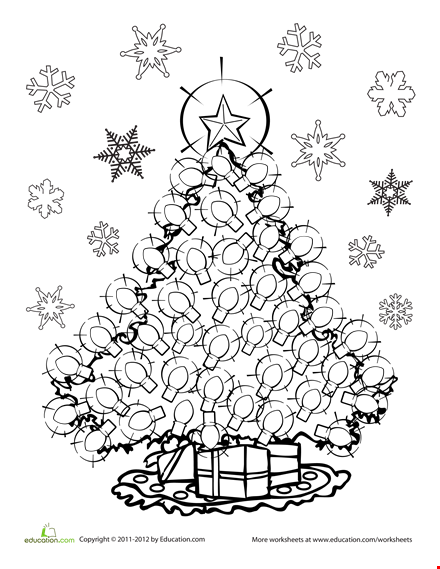 christmas light coloring page template